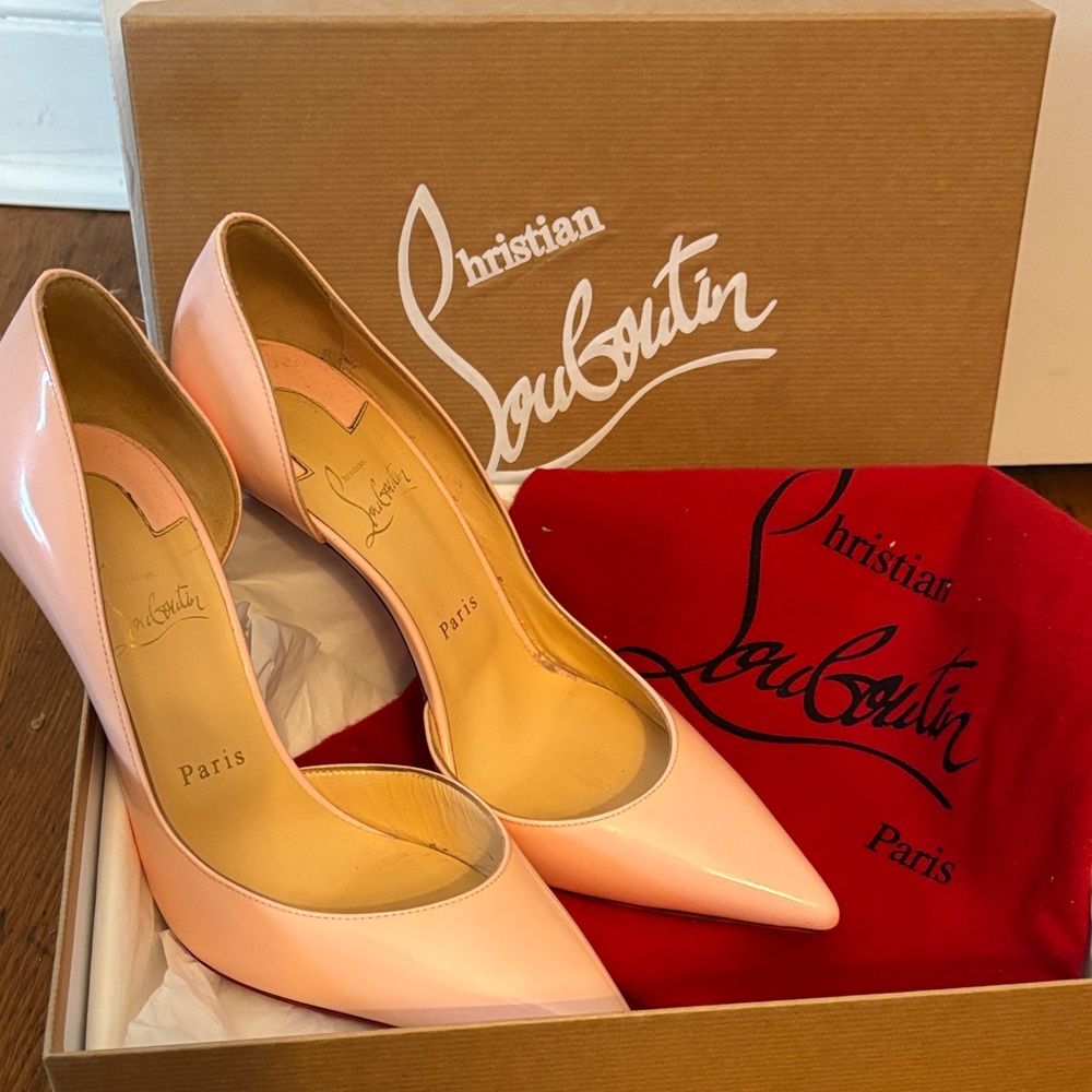 Christian Louboutin Iriza patent Blush Pink Heels